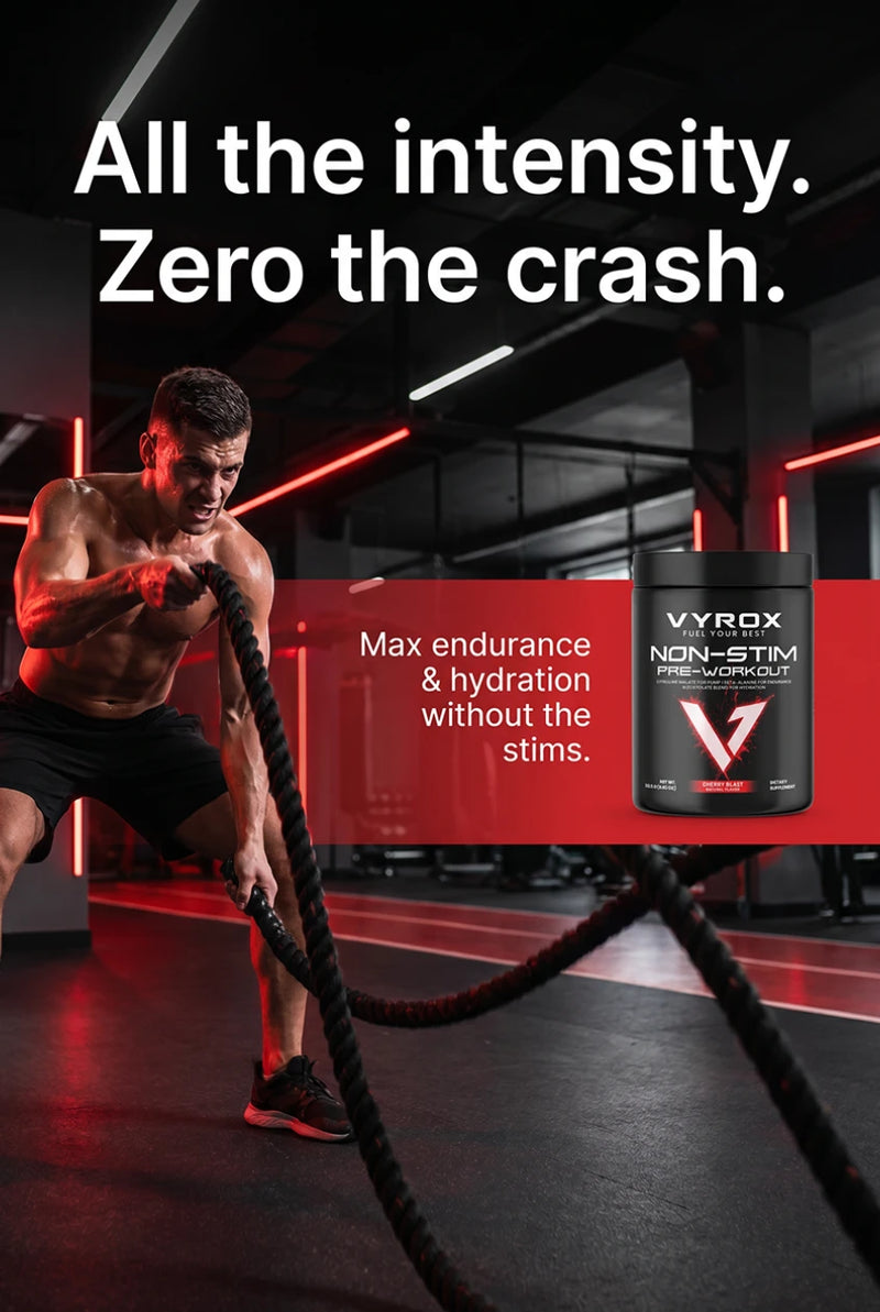 Vyrox athlete preparing a supplement shake